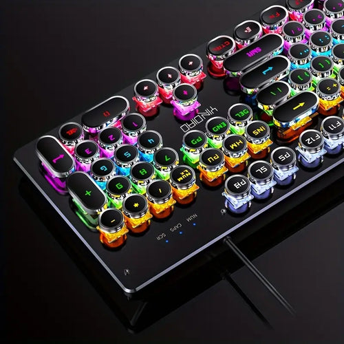Caller Mechanical Keyboard - 104 Keys, Green Axis, Backlit, Wired USB, Black [Green Axis]