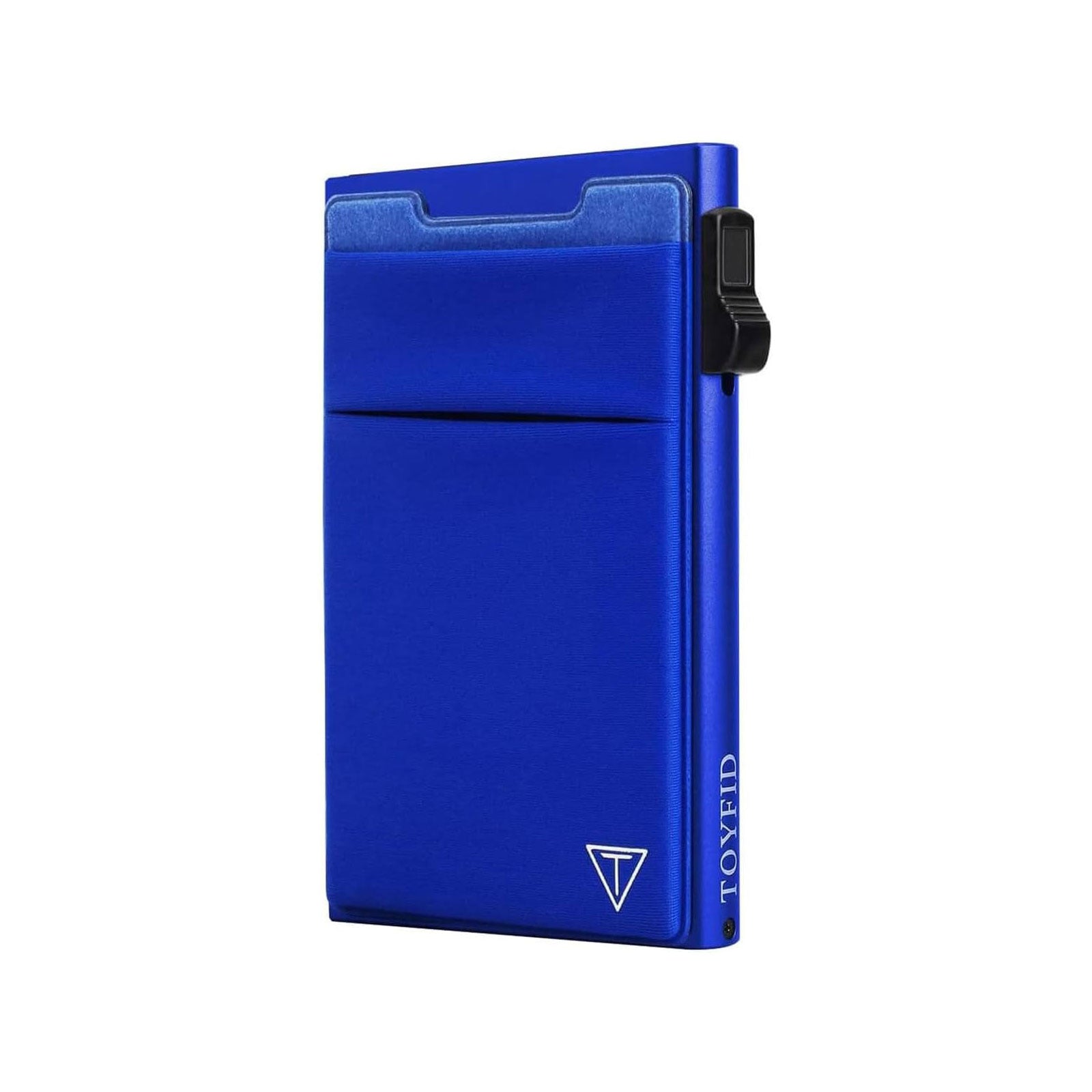 Slim RFID Blocking Wallets,Pop Up Minimalist Card Holder for Men & Women Metal Thin Front Pocket Wallet Credit Card Holder with Elastic Coin Pocket - Velora