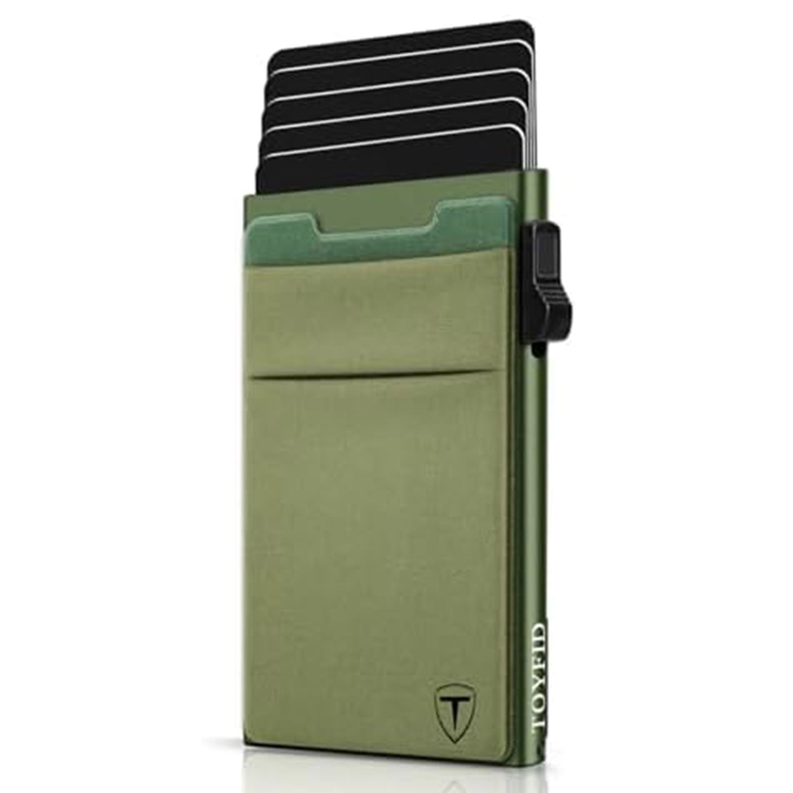 Slim RFID Blocking Wallets,Pop Up Minimalist Card Holder for Men & Women Metal Thin Front Pocket Wallet Credit Card Holder with Elastic Coin Pocket - Velora