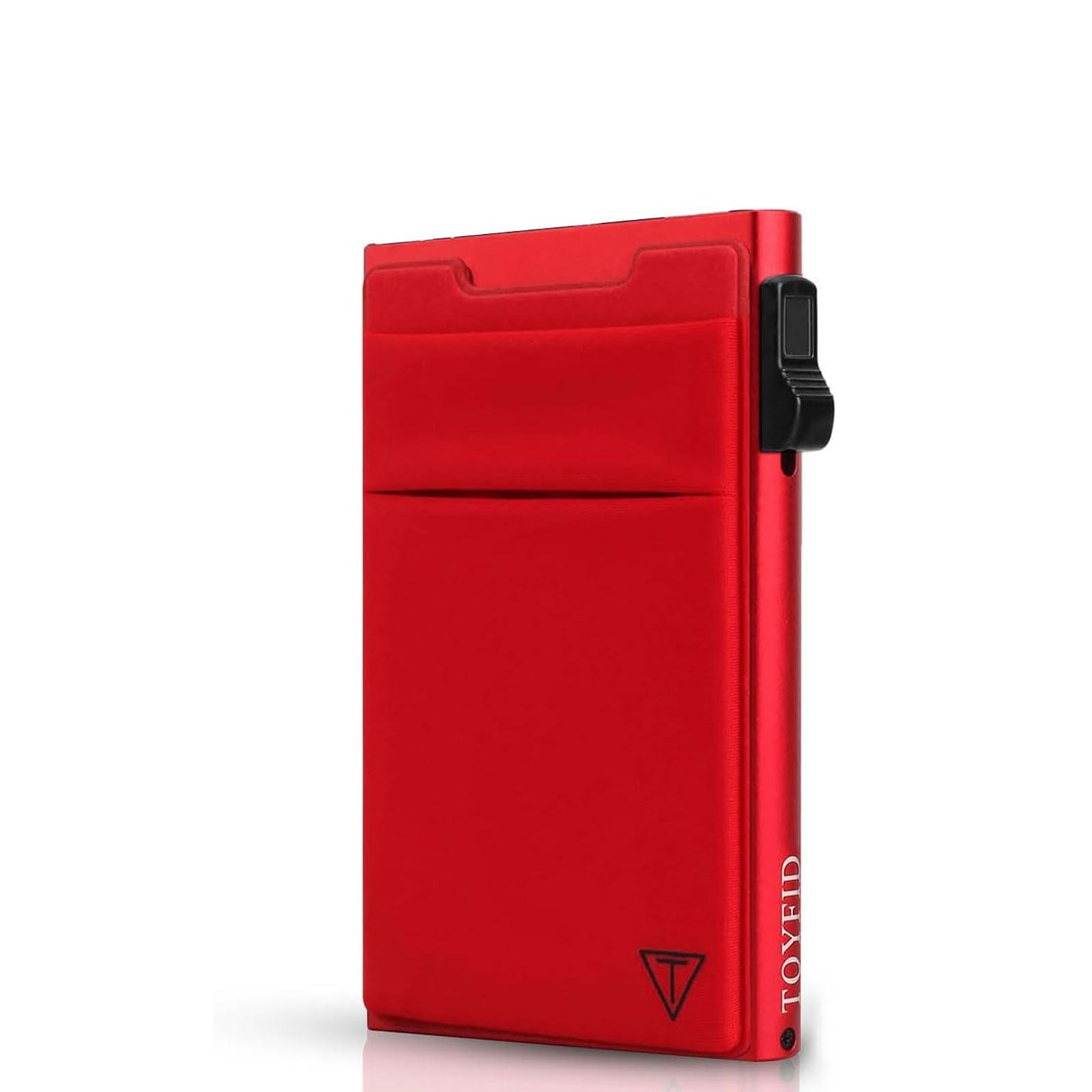Slim RFID Blocking Wallets,Pop Up Minimalist Card Holder for Men & Women Metal Thin Front Pocket Wallet Credit Card Holder with Elastic Coin Pocket - Velora